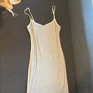 Shein Gray Bodycon Dress with White Trim